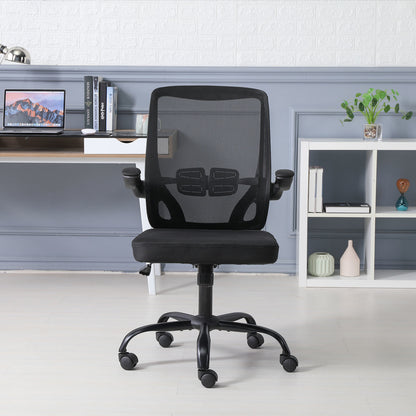 GIVENUSMYF Modern Simple Office Chair;  Computer Chair Home;  Ergonomic Bow Seat Staff Mesh Chair Conference Chair (Mesh Black)