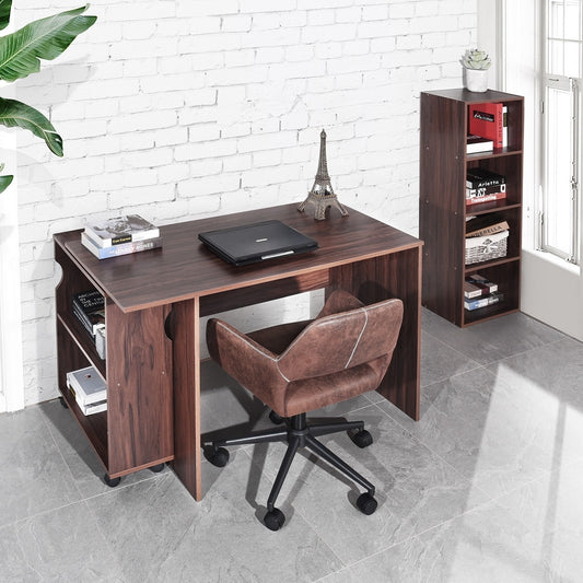 47.4\" L Computer Desk with movable bookcase