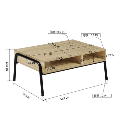 31.7" L Rectangular Coffee Table with Storage