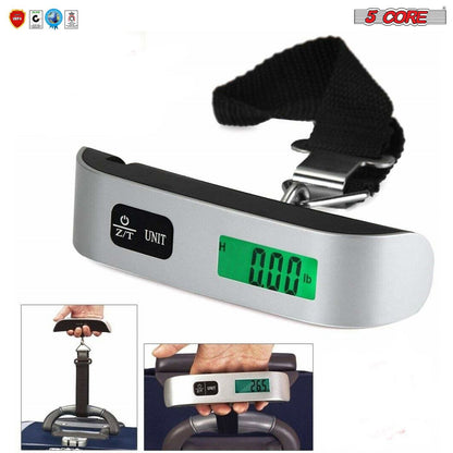 Luggage Scale Handheld Portable Electronic Digital Hanging Bag Weight Scales Travel 110 LBS 50 KG 5 Core LSS-004