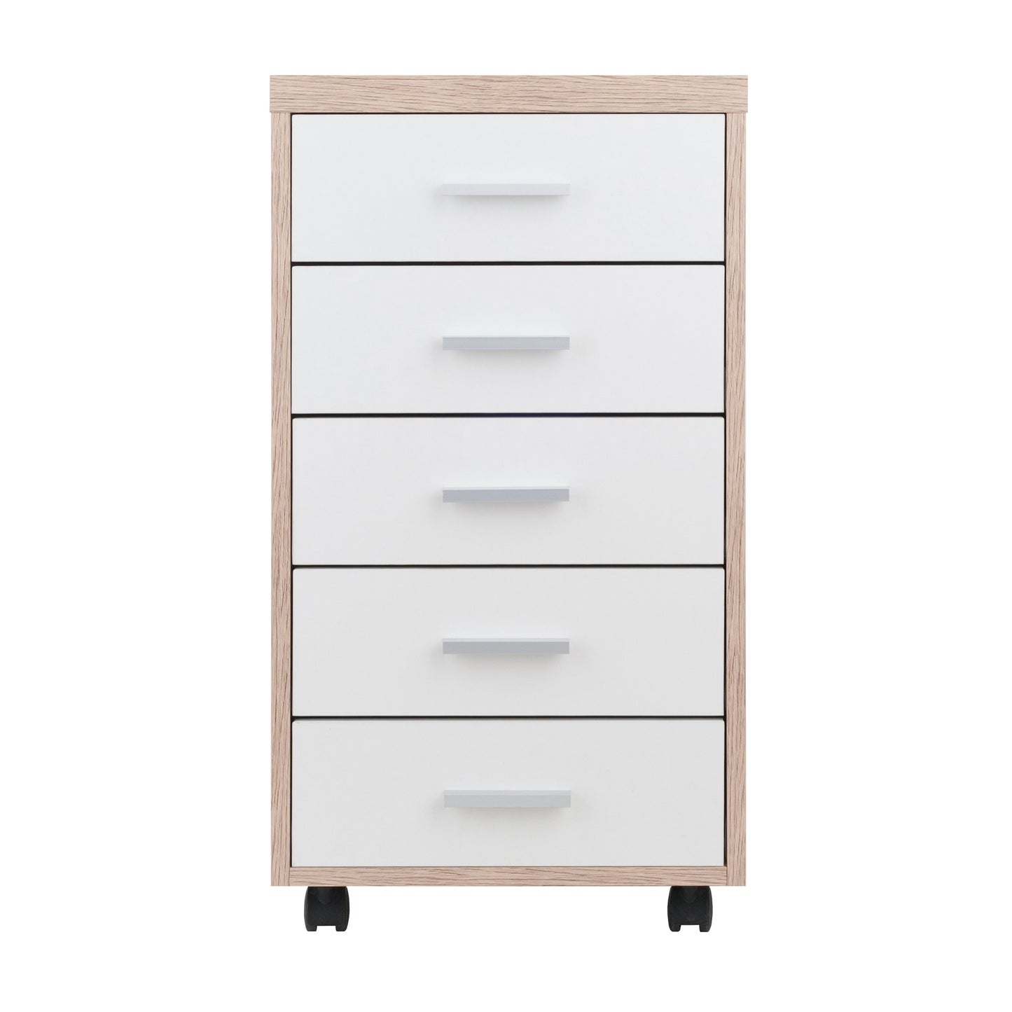 Kenner 5-Drawer Cabinet; Reclaimed Wood and White