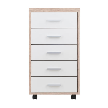 Kenner 5-Drawer Cabinet; Reclaimed Wood and White