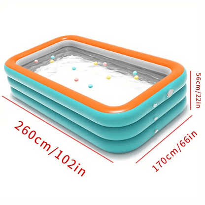 1pc Inflatable Swimming Pool, Thickened Abrasion Resistant Full-Sized Swimming Pool With Household Children's Ocean Ball, Interaction Summer Water Party Swimming Pool, For Garden, Backyard, Outdoor