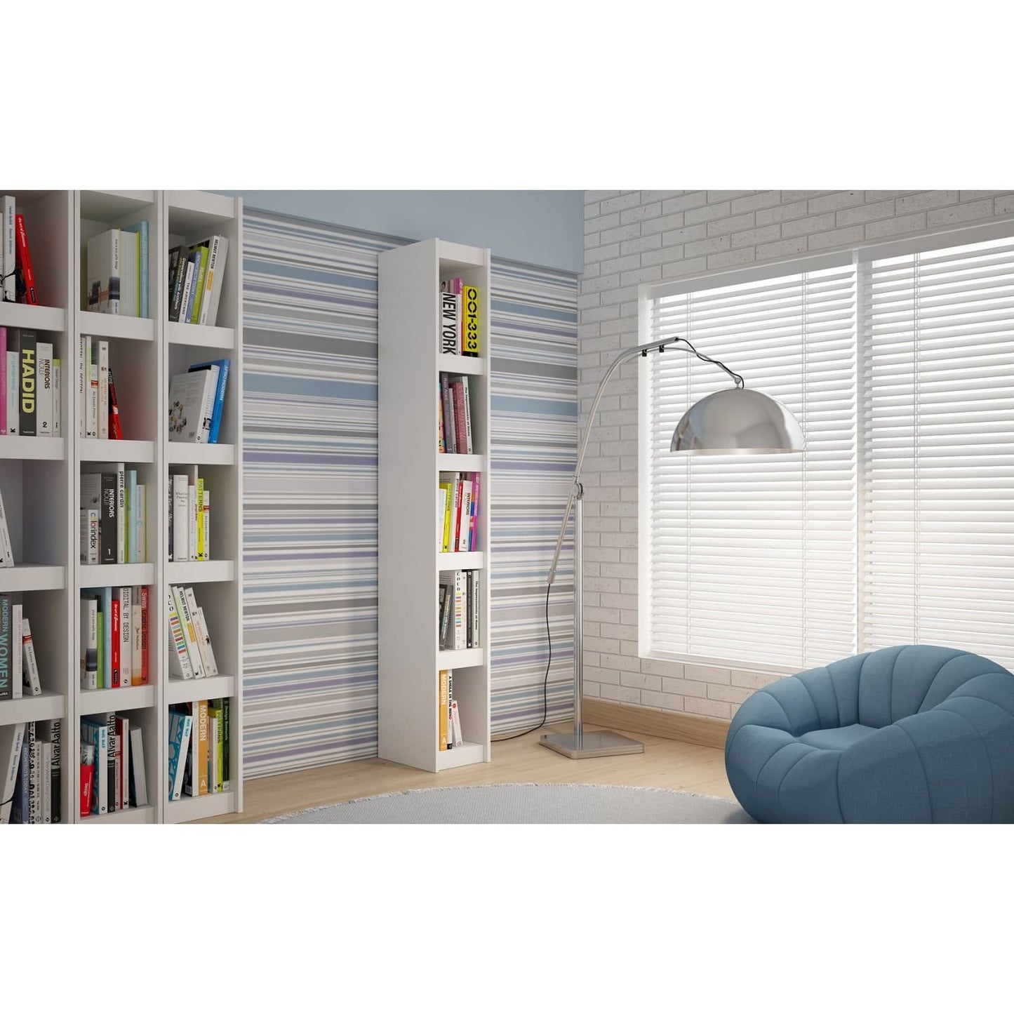 Manhattan Comfort Valuable Parana Bookcase 1.0 with 5-Shelves in White