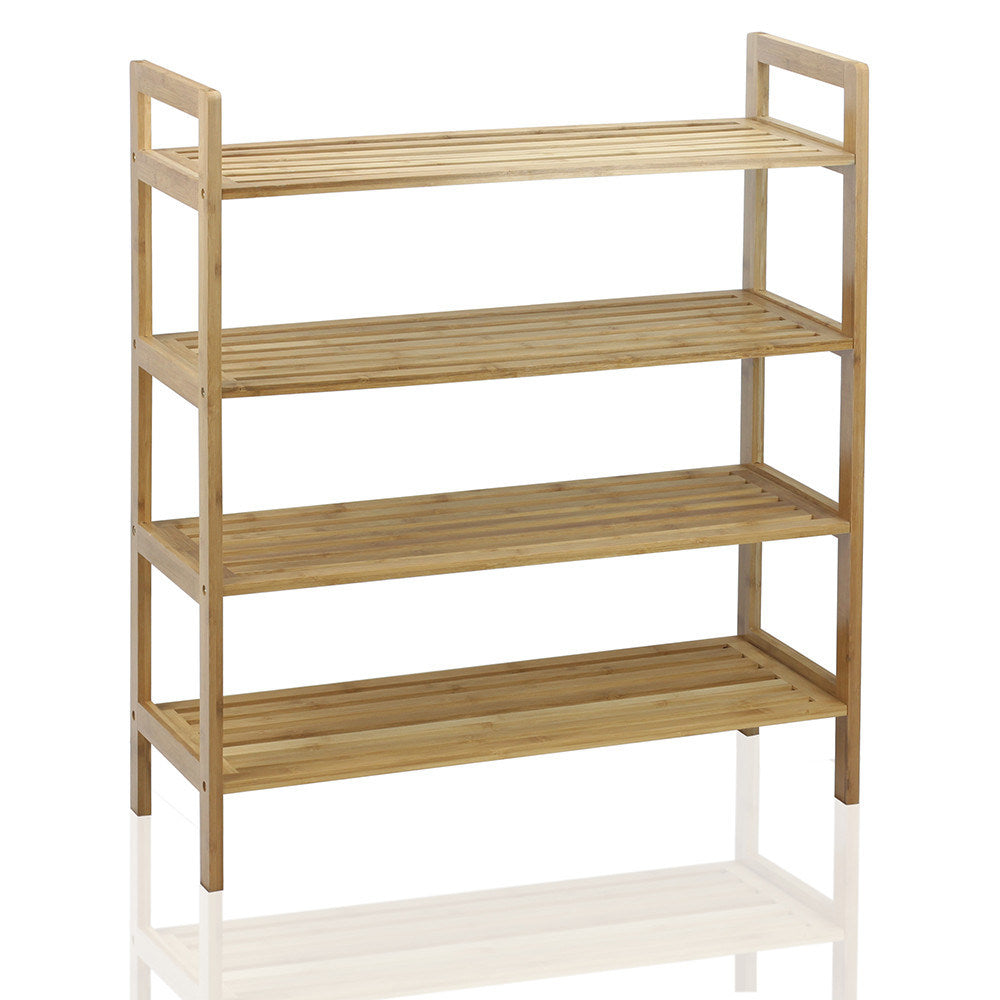 Oceanstar 4-Tier Bamboo Shoe Rack, Natural