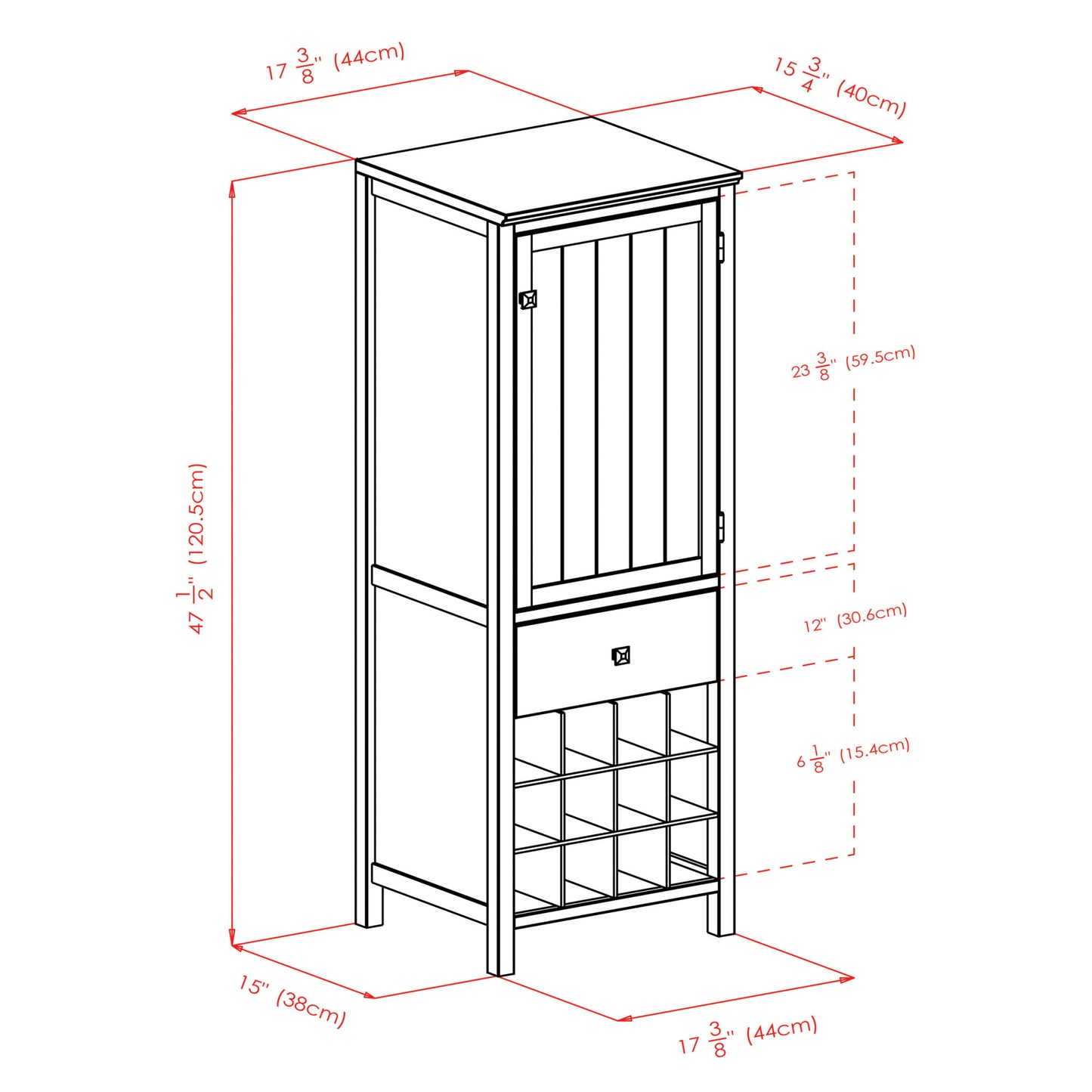 Brooke Jelly 3-Section Cupboard; Walnut