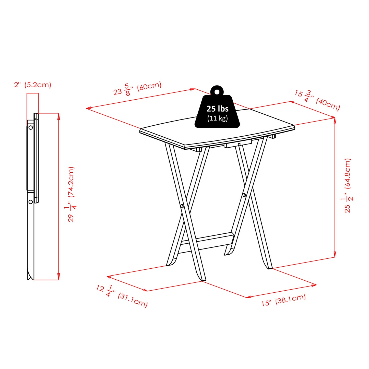 Dylan 5-Pc Oversize Snack Table Set; Espresso