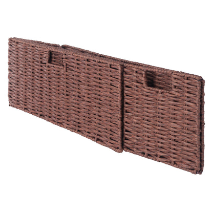 Tessa 3-Pc Woven Rope Basket Set; Foldable; Walnut