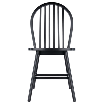 Windsor 2-Pc Chair Set; Black