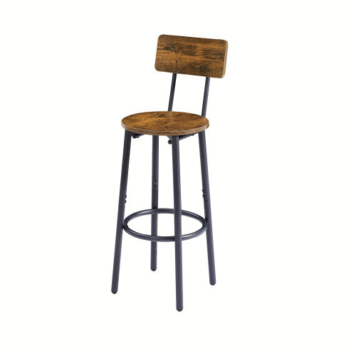 Bar Table Set with 2 Bar stools (Rustic Brown; 43.31''w x 15.75''d x 35.43''h)