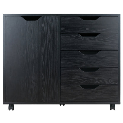 Halifax Wide Storage Cabinet; 5-Drawer; Black