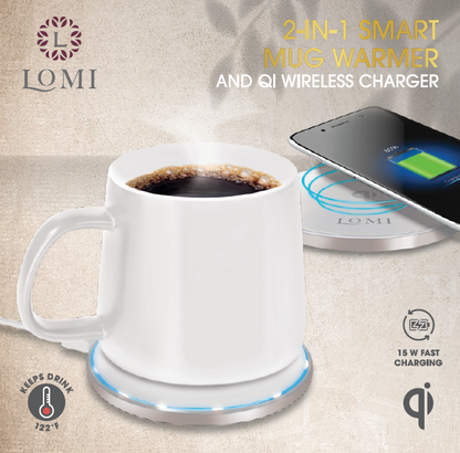 Lomi Heated Mug With Wireless Charger