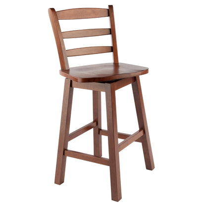 Scalera Ladder Back Swivel Seat Counter Stool; Walnut