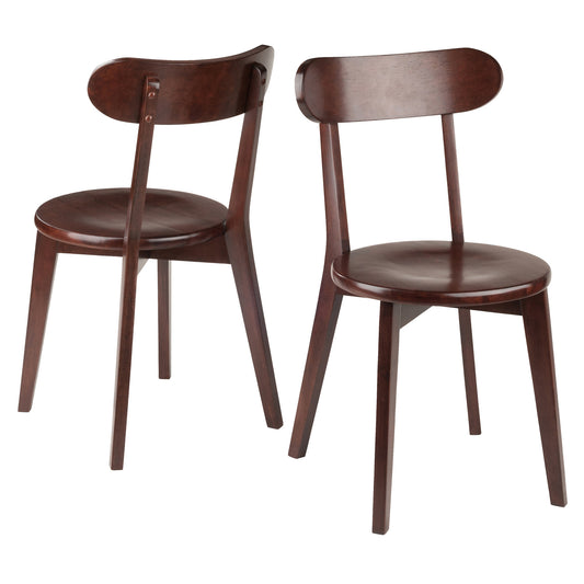 Pauline 2-Pc H-Leg Chair Set; Walnut