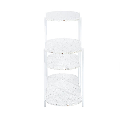 4-Tier Multi-Function Storage Shelf,Living Room Bookshelf, Small Kitchen Shelf,Marble White