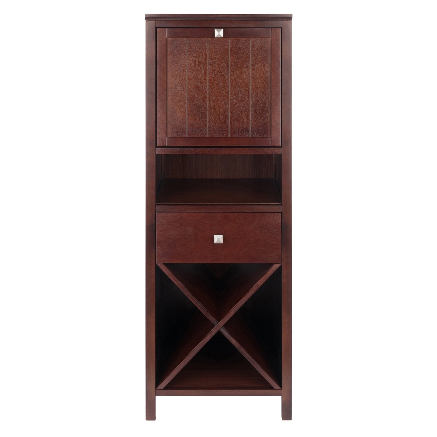 Brooke Jelly 4-Section Cupboard; Wine Storage; Walnut