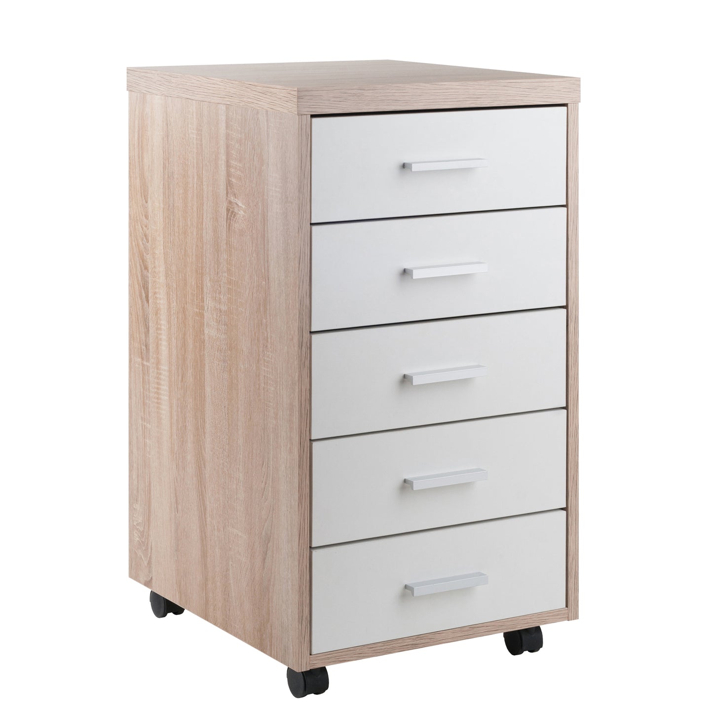 Kenner 5-Drawer Cabinet; Reclaimed Wood and White