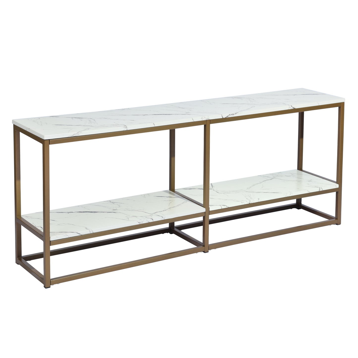 White Marble Pattern TV STAND With Storage