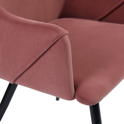 Velvet Arm Dining Chair (Set of 2) - Rose