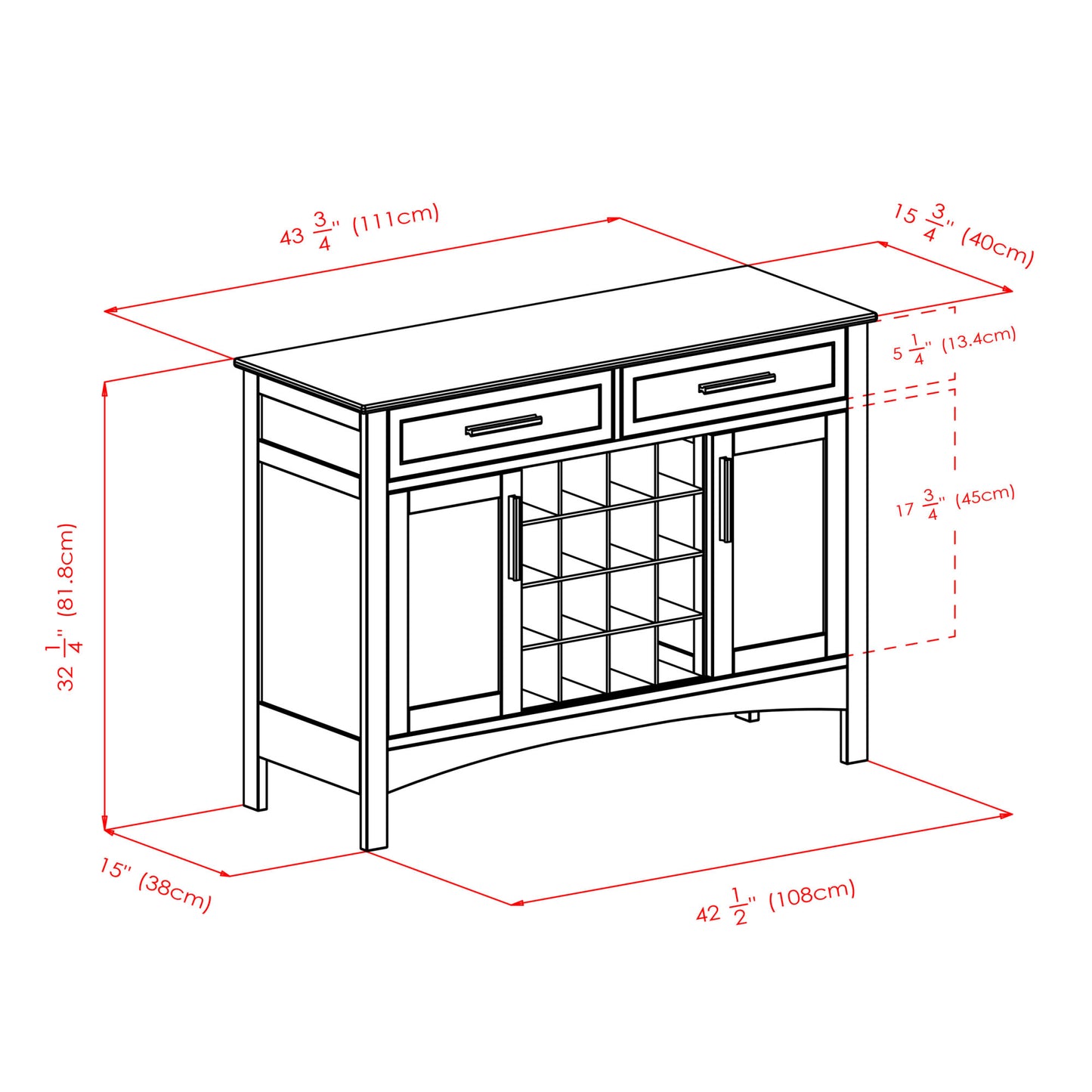 Gordon Buffet Cabinet; Cappuccino