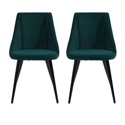 Velvet Upholstered Side Chair/Dinning Chair (Set of 2) - GREEN