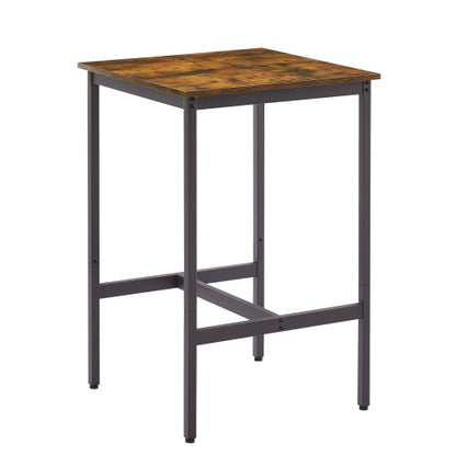 Bar Table Set with 2 Bar stools PU Soft seat with backrest (Rustic Brown; 23.62''w x 23.62''d x 35.43''h)