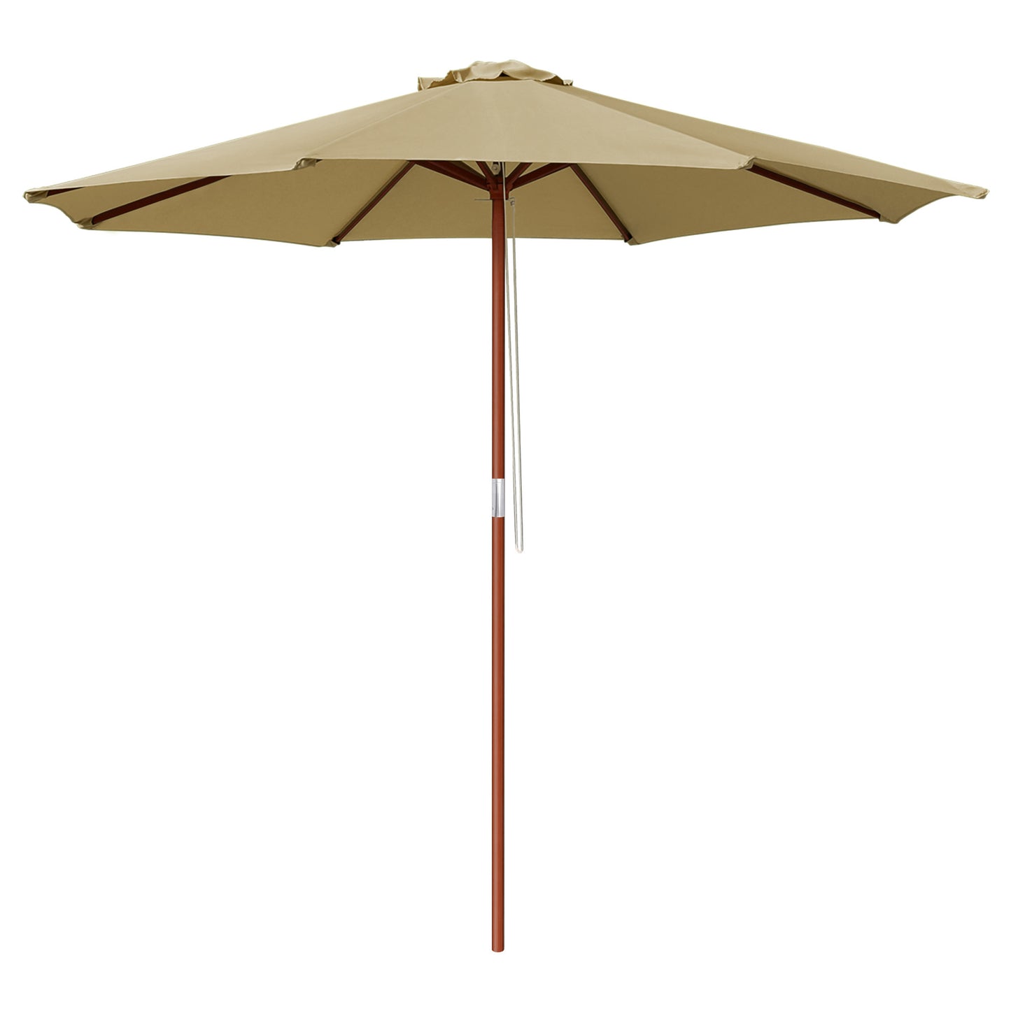 9 Ft Wooden Umbrella Tan