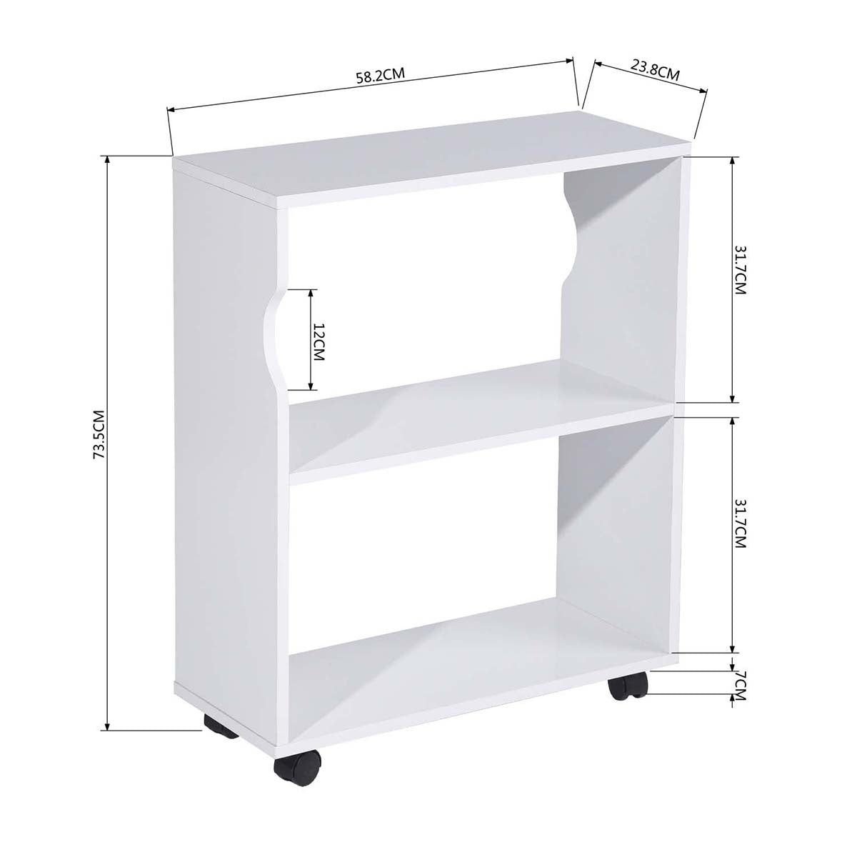 47.4\" L Computer Desk with movable bookcase