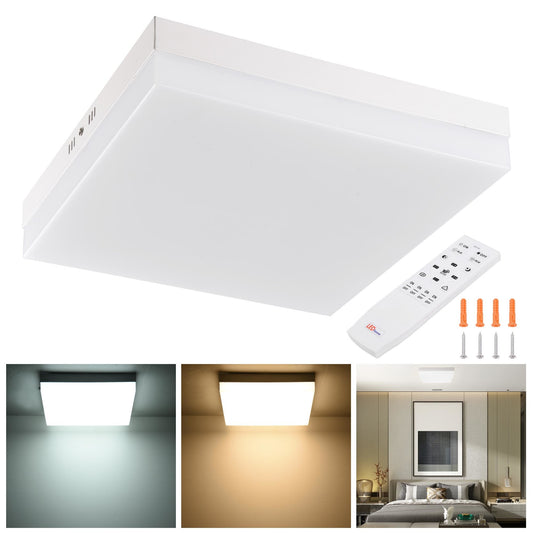 36W Dimmable Ceiling Light Remote Square White