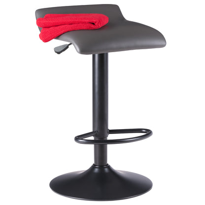 Tarah 2-Pc Adjustable Swivel Seat Stool Set; Black and Slate Gray