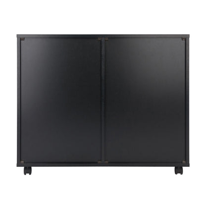 Halifax Wide 2-Door Storage Cabinet; 4-Drawer; Black