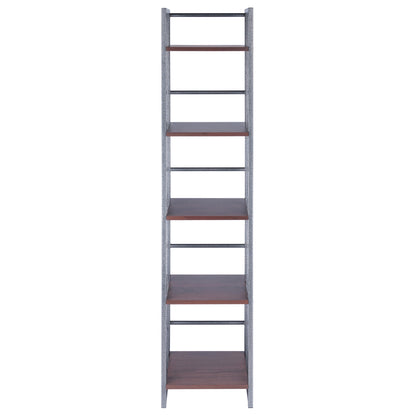 Isa 5-Tier Shelf; Graphite & Walnut