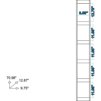 Manhattan Comfort Valuable Parana Bookcase 1.0 with 5-Shelves in White