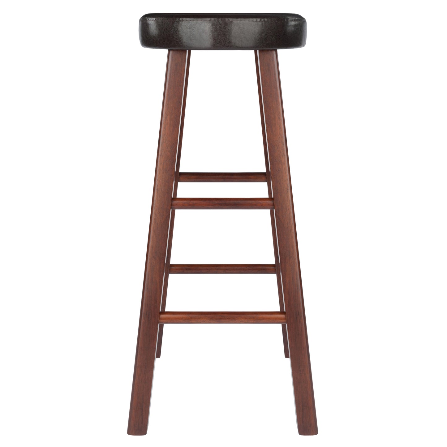 Maria 2-Pc Cushion Seat Bar Stool Set; Espresso & Walnut