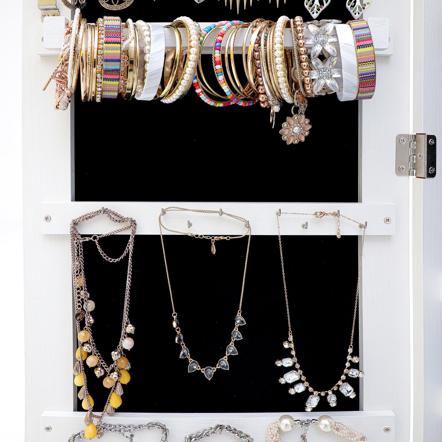 LED Lights Jewelry Storage Mirror Cabinet