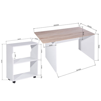 47.4\" L Computer Desk with movable bookcase