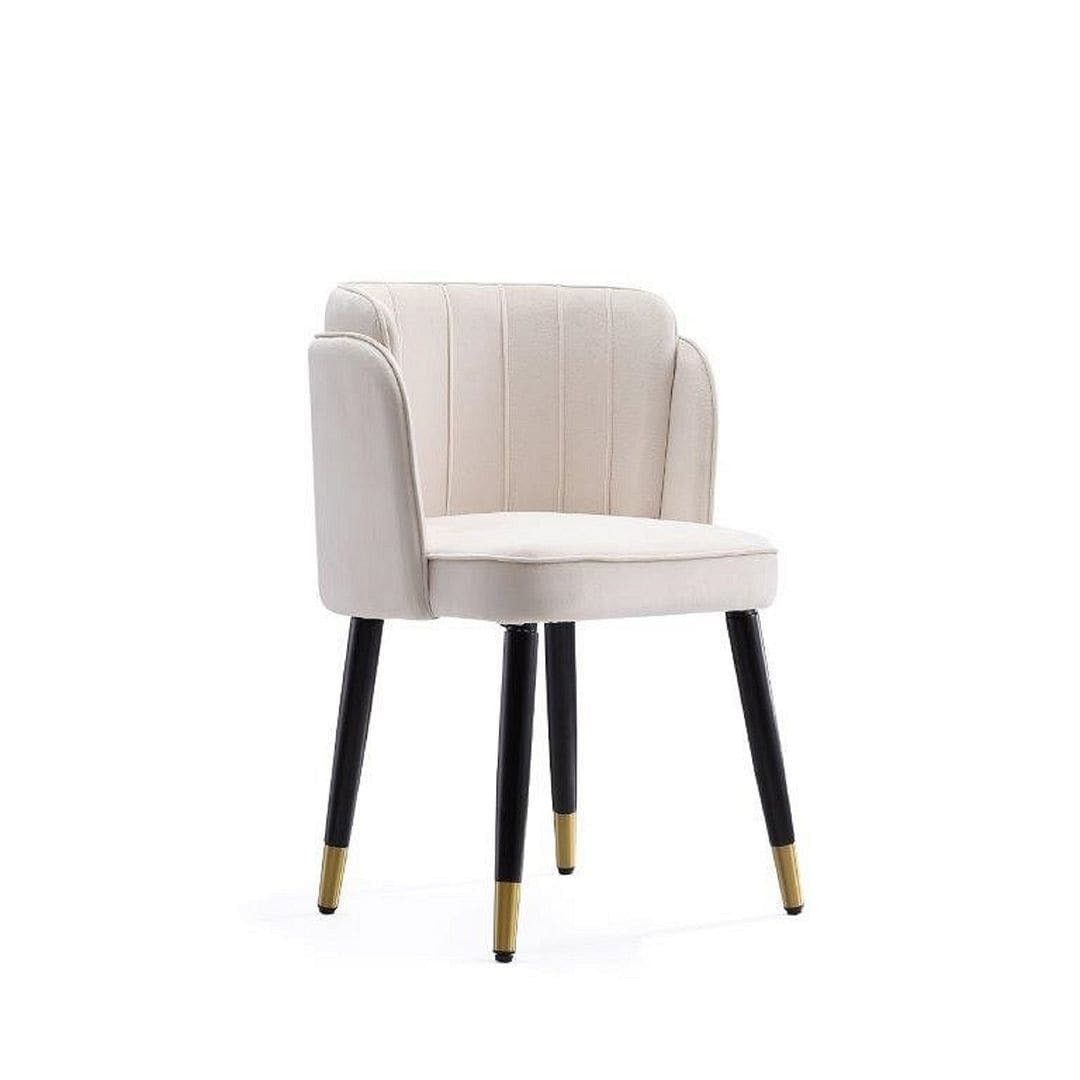 Manhattan Comfort Zephyr Velvet Dining Chair in Cream