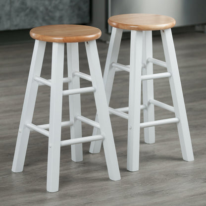 Element Counter Stools; 2-Pc Set; Natural & White