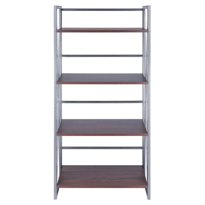 Isa 4-Tier Shelf; Graphite & Walnut