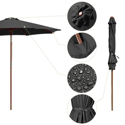 9 Ft Wooden Umbrella