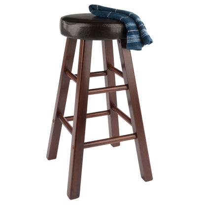 Maria 2-Pc Cushion Seat Counter Stool Set; Espresso & Walnut