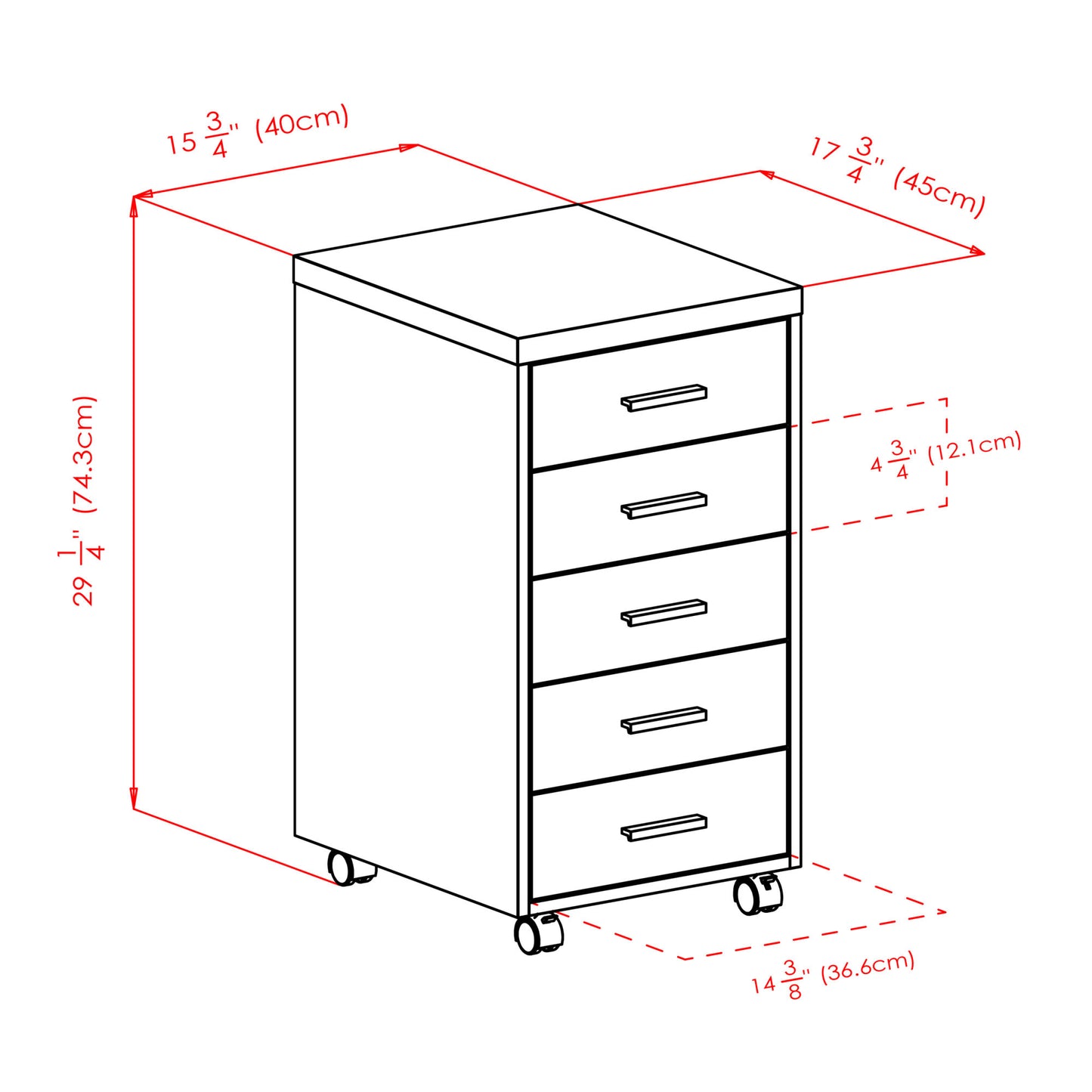 Kenner 5-Drawer Cabinet; Reclaimed Wood and White