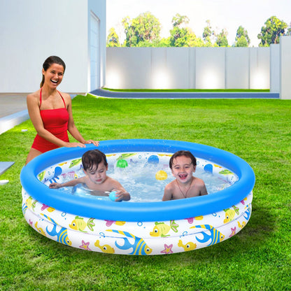 48x10In Inflatable Swimming Pool Blow Up Family Pool For 2 Kids Foldable Swim Ball Pool Center