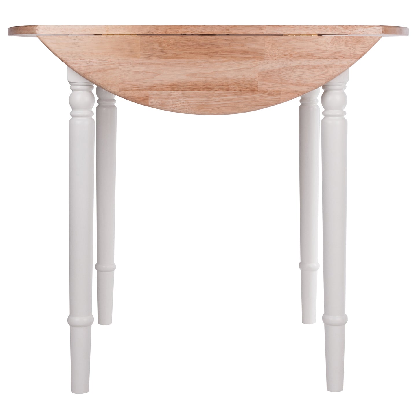 Sorella Round Drop Leaf Table; Natural and White