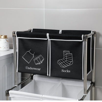 Laundry Hamper 2 Tier Laundry Sorter with 4 Removable Bags for Organizing Clothes;  Laundry;  Lights;  Darks