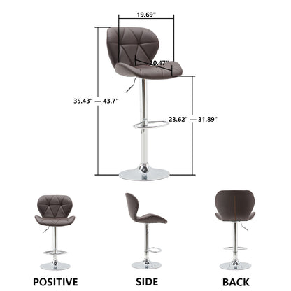 Bar Chair Scandinavian Design, Swivel Lift, Suitable for Dining and Kitchen Bar Chairs (2 Pieces)